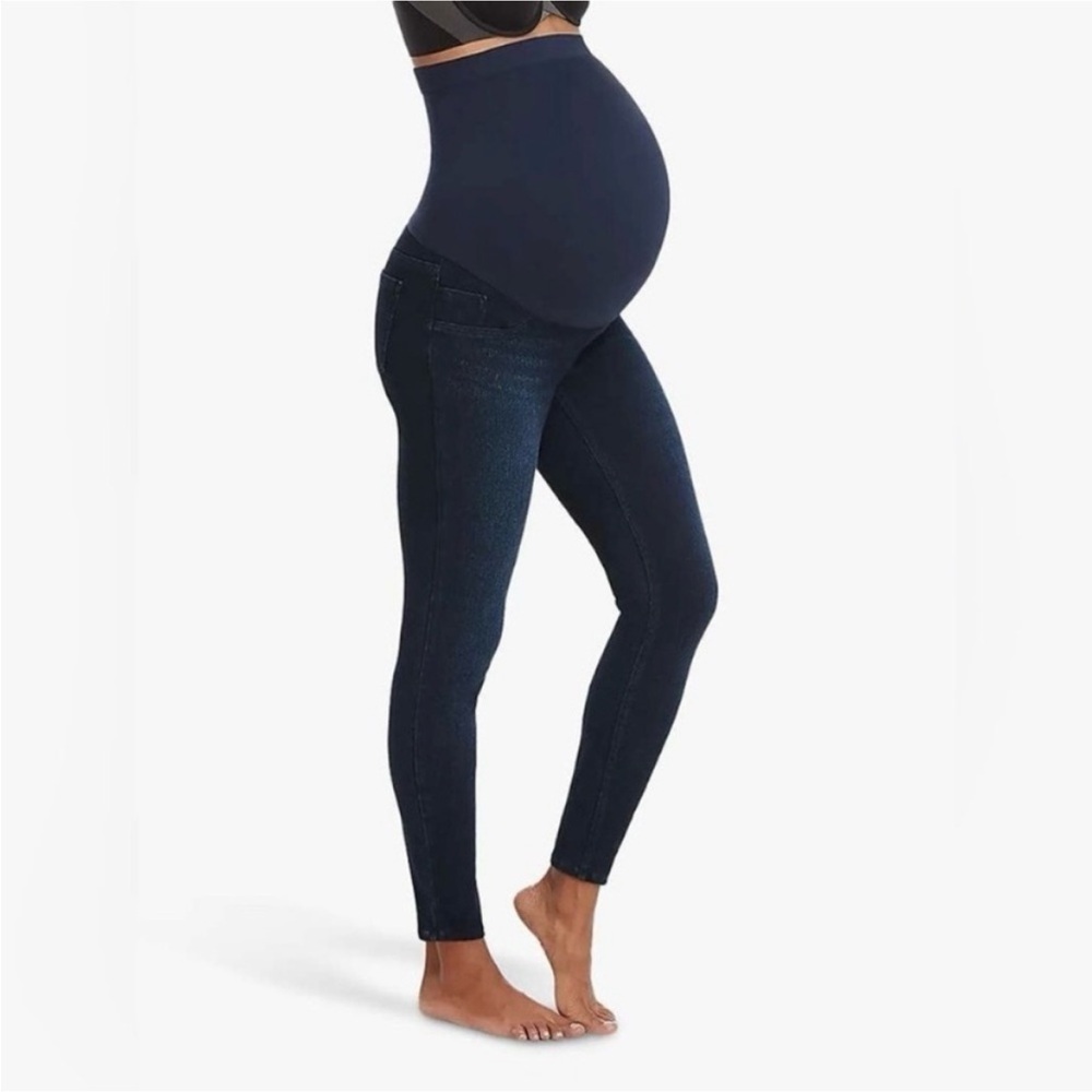Spanx Maternity Skinny Jeans Dark Wash Size Small EUC - Picture 2 of 14